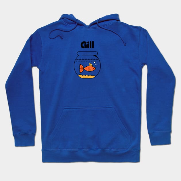 Gill The Gold Fish Tshirt Hoodie by Jennifer Stephens